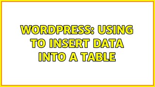 Wordpress: Using $wpdb to insert data into a table
