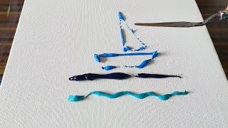 SAIL BOATS / Easy Abstract Painting Demonstration / Satisfying / Daily Art Therapy / Day #0117