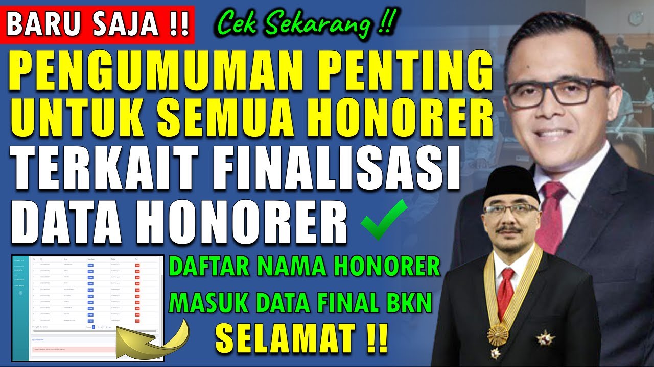 🔴BARU SAJA PENGUMUMAN PENTING BKN TERKAIT FINALISASI DATA HONORER MASUK ...