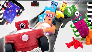 Numberblocks Racers with Official Numberblocks Racing Cars || Keith's Toy Box