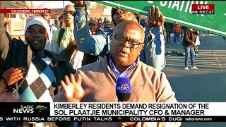 Kimberley residents demand resignation of the Sol Plaatjie municipality CFO \u0026 manager