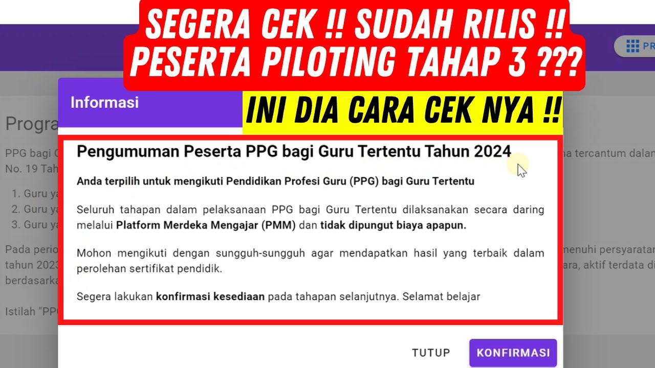Info Piloting Ppg Tahap 3 Terbaru Youtube