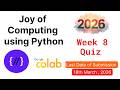 NPTEL Joy of Computing Using Python – Week 8 Quiz Answers 2026 (Proof Included)