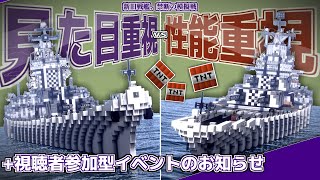 [模擬戦] 性能重視vs見た目重視 新旧戦艦でTNTキャノンを撃ちまくる！+視聴者参加型模擬戦イベントのお知らせ【Minecraft軍事部】中丸・中村造船 - マインクラフト