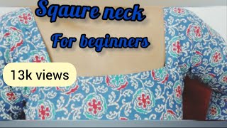 square neck cutting and stitching simple method