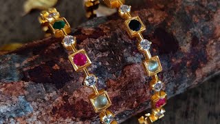 Gold Navaratna bangles