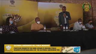 Electoral Amendment Bill Public Hearings,Mbombela Civic Hal l, 10 March 2022