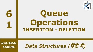 Algorithms of Queue Operations (Insertion, Deletion) [Hindi] | Kaushal Madhu