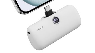 USBC Power Bank for iPhone 15 Review iWALK Portable Charger 4800mAh 20W