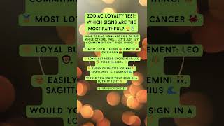 Zodiac Loyalty Test Which Signs Are the Most Faithful 🏆💍 #ZodiacLoyalty #FaithfulSigns #Astrology