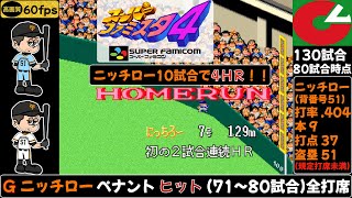 4本塁打含むニッチローの全ヒット【スーパーファミスタ4】71〜80試合(130試合)/読売ジャイアンツ