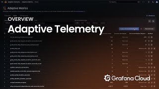 Adaptive Telemetry overview | Grafana Cloud