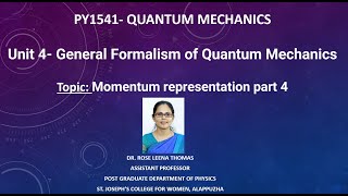 Momentum representation part 4