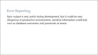 060 Error Reporting Settings In php ini