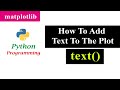 How To Add Text To The Plot | Text Function in Matplotlib | Python Tutorials