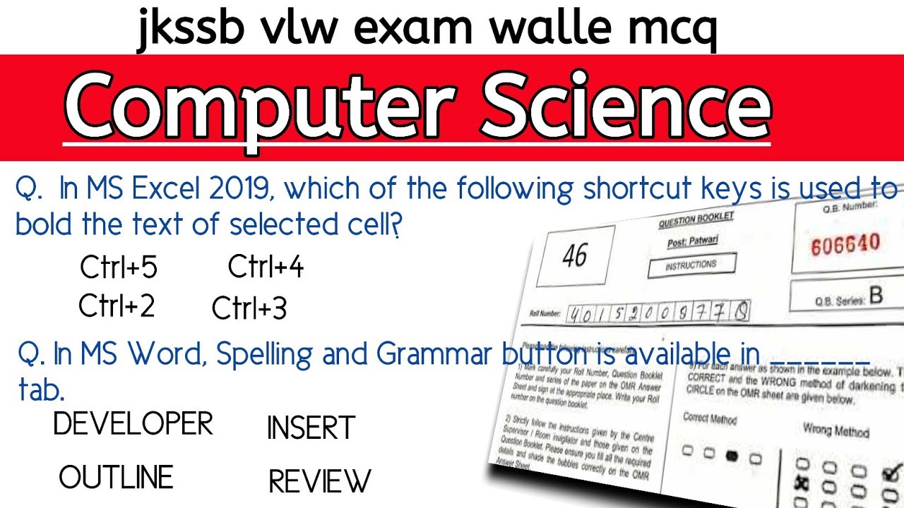 Computer Mcq For Vlw & Jkpsi Exams | Jkssb Online Tutorial. - YouTube