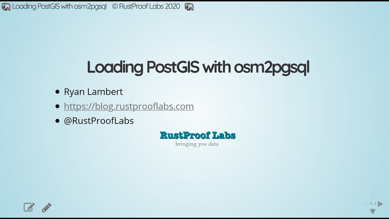 Loading Postgis With Osm2pgsql 2 6 In Webinar Series Youtube