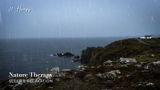 Rainy Days at Lands End, Cornwall, UK | Heavy Rain Sounds for Sleep \u0026 Relaxation