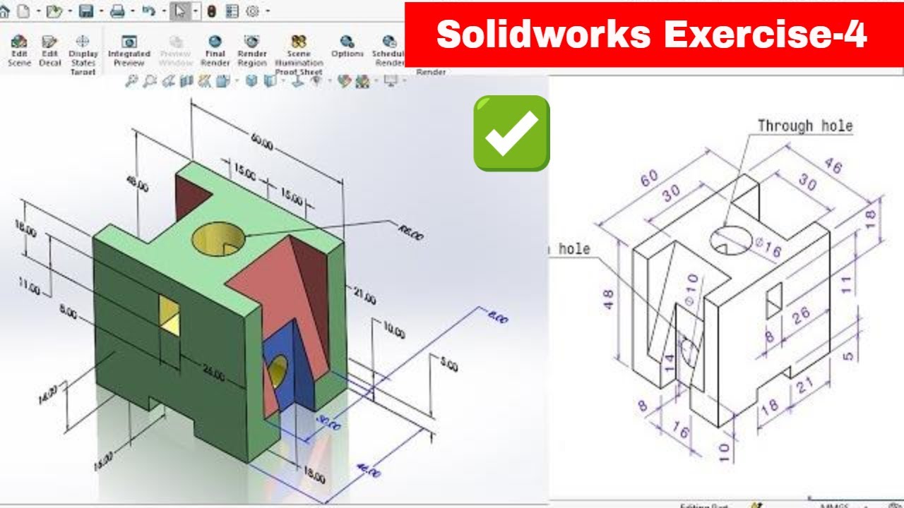 ⚡ Solidworks Tutorial For Beginners - Exercise 4 - YouTube