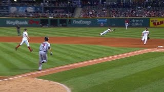 Kipnis makes a stellar diving stop on Mauer