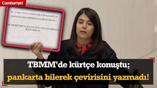 TBMM'de kürtçe konuştu; pankarta bilerek çevirisini yazmadı!