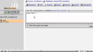 Running SQL queries on a database with phpMyAdmin phpMyAdmin Tutorials YouTube