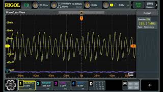 Rigol DHO800 (924 hack) frequency sweep from 70 MHz to 170 MHz