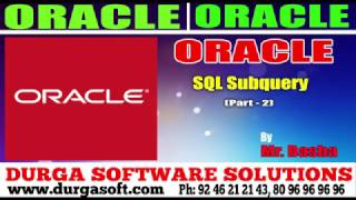 Oracle Tutorial || Oracle|Sql Subquery Part - 2 by basha