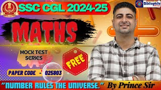 SSC CGL MATHS PAPER 025803 | SSC CGL MOCK TEST SOLUTION | SSC CGL MATHS CLASSES BY PRINCE SIR #ssc