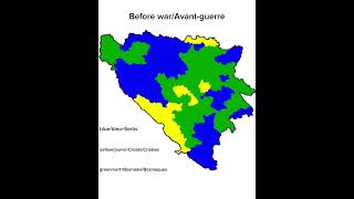 Ethnic map of Bosnia before vs after war/Carte ethnique de la Bosnie avant vs après la guerre