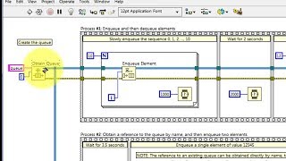 LabVIEW code: Queue (walk-through)