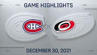 NHL Highlights | Canadiens vs. Hurricanes - Dec 30, 2021