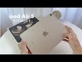 ipad Air 5 [Starlight]  Aesthetic Unboxing + Accessories | Logitech Keyboard & Mouse 🖱⌨️