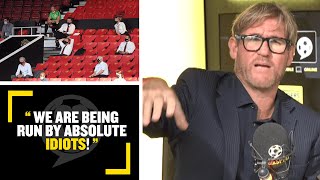 "WE ARE BEING RUN BY ABSOLUTE IDIOTS!" Simon Jordan CLASHES with Man United fan over #GlazersOut