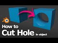 How to cut a hole in an object in Blender using Boolean Modifier
