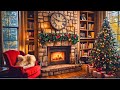 Cozy Christmas Cafe Shop Ambience - Gentle Piano Jazz & Fireplace Sounds For Unwind, Stress Relief