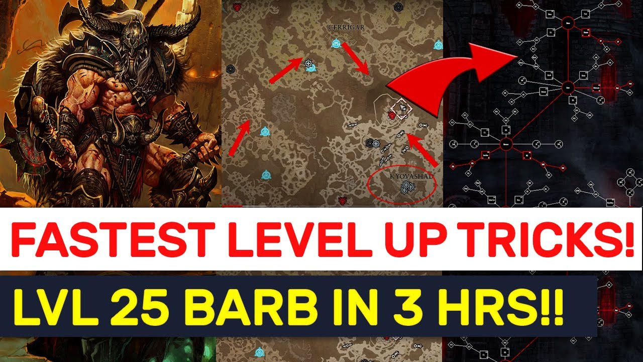 Diablo 4: FASTEST Leveling Up Tricks & New Paths! 1-25 Barbarian ...