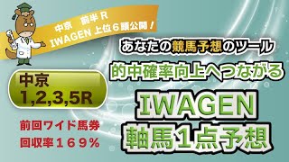 IWAGENの軸馬１点予想！中京前半４レースIWAGEN 上位６頭公開！