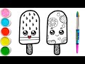 How to Draw Watermelon Popsicle | Easy And Advanced Ice Cream Drawing Painting For beginners