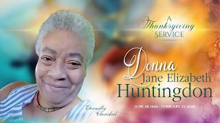 Celebration of Life - DONNA JANE ELIZABETH HUNTINGDON