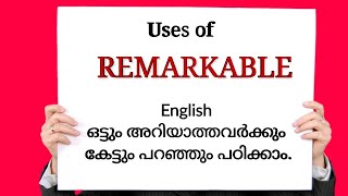 REMARKABLE| Spoken English Class in Malayalam|