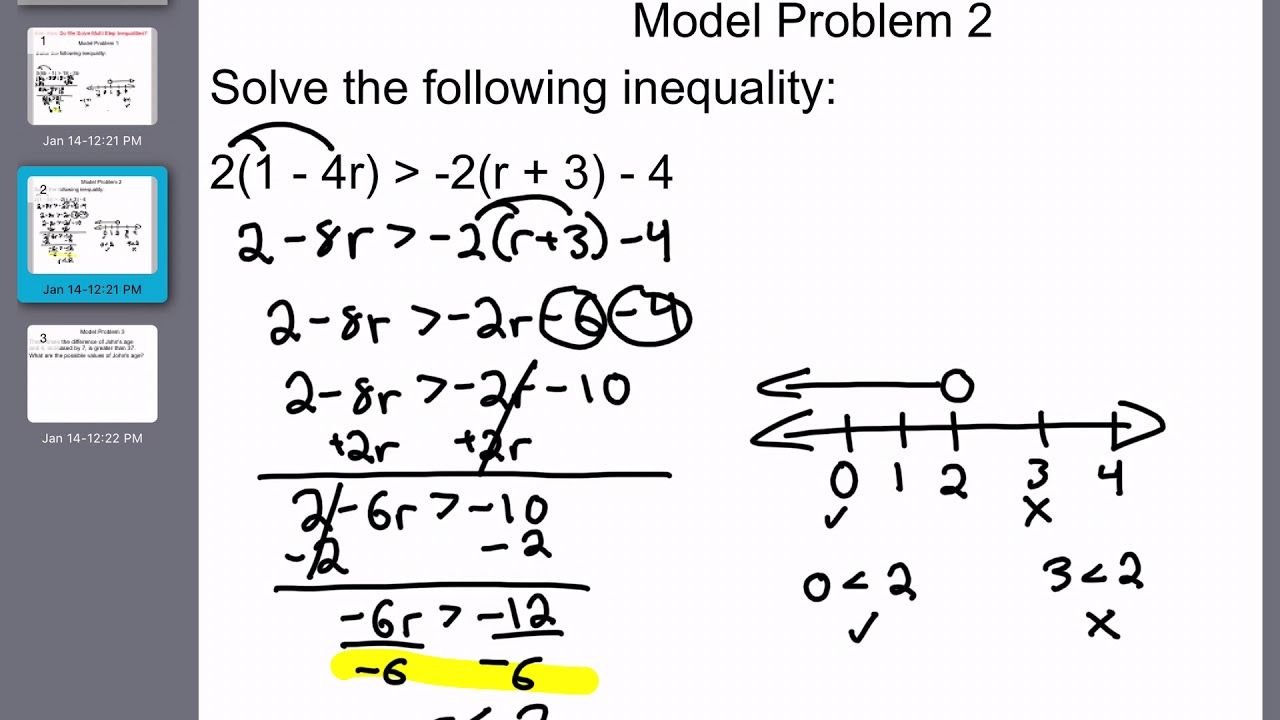 How To Solve A Multi Step Inequality