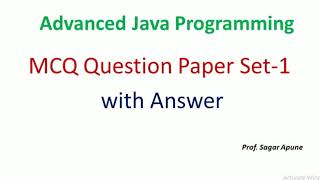 Advanced Java Programming MCQ Set-1