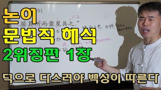 논어 위정편 -한문 문법 해석- 1장 덕으로 다스려야 백성이 따른다.