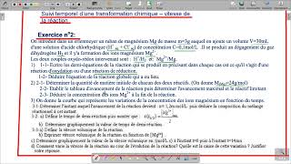 suivi temporel d'une transformation chimique exercice n2