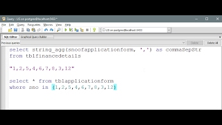 PostgreSQL - Aggregate column values with comma seperated delimiter