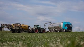 Gärreste fahren | FENDT 927 \u0026 Zunhammer 18.500 \u0026 21m Schleppschuh | Biogas Rube | 2 Lkw Zubringer