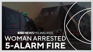 Woman arrested after 5-alarm fire prompts north side building demolition