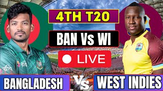 LIVE BANGLADESH vs WEST INDIES 4TH T20 2024 | live ban vs wi 4th t20 today  | live wi vs ban