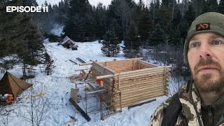 Winter Log Cabin Build on Off-Grid Homestead |EP11|